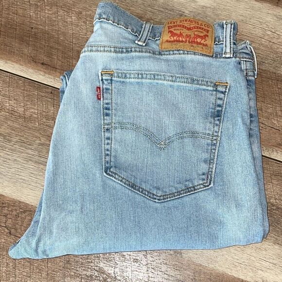 Levi's 505 Mens Classic Straight Leg Jeans Blue Denim Medium Wash Size W38 L34 - Picture 7 of 9